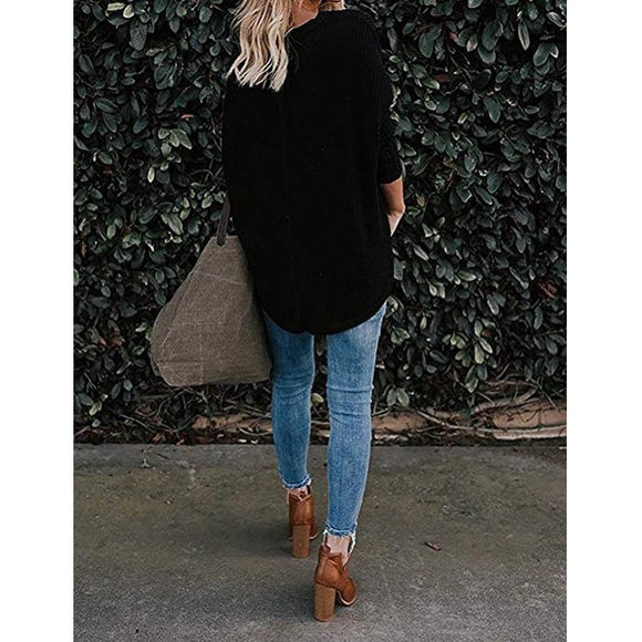 🌟HP🌟🖤Womens Tie Knot Button Top in Black⚫️ - Picture 3 of 3